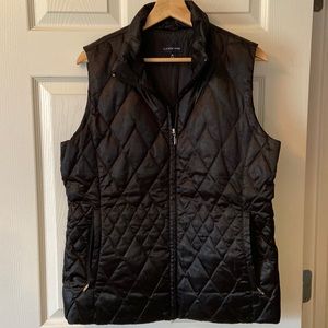 Lands End black quilted vest